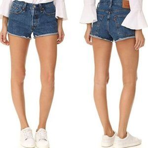 LEVIS WEDGIE White Oak Cone Denim Selvedge High Waisted Jean Shorts NEW NWT